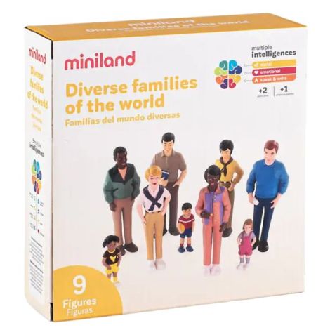 Set de 9 figurine Familia - diversitate si integrare etnica, cu rol didactic - imagine 2